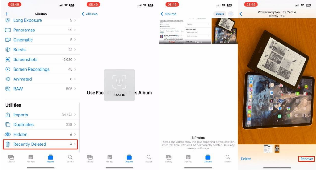 儋州苹果14维修分享 iPhone14 上恢复已删除的照片 